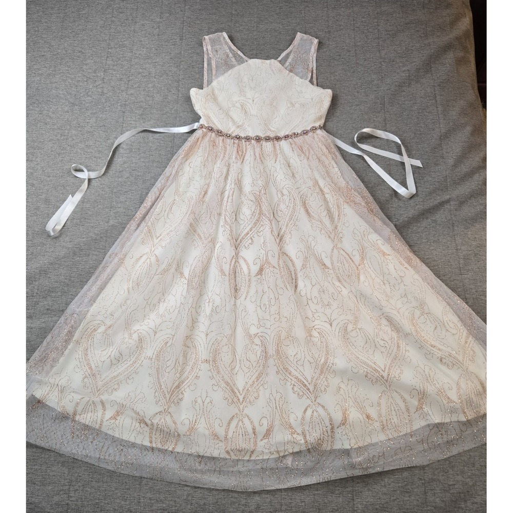 Rare Editions Girl's Dress Lined Tulle Skirt Jeweled Waist Holiday Nutcracker 12